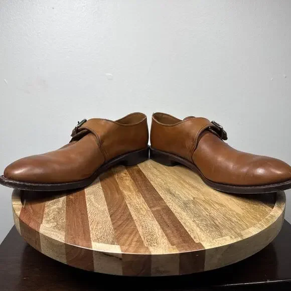 Allen Edmonds Warwick Shoes Men's 9D Monk Strap Loafers Brown Walnut Leather USA - Picture 7 of 16